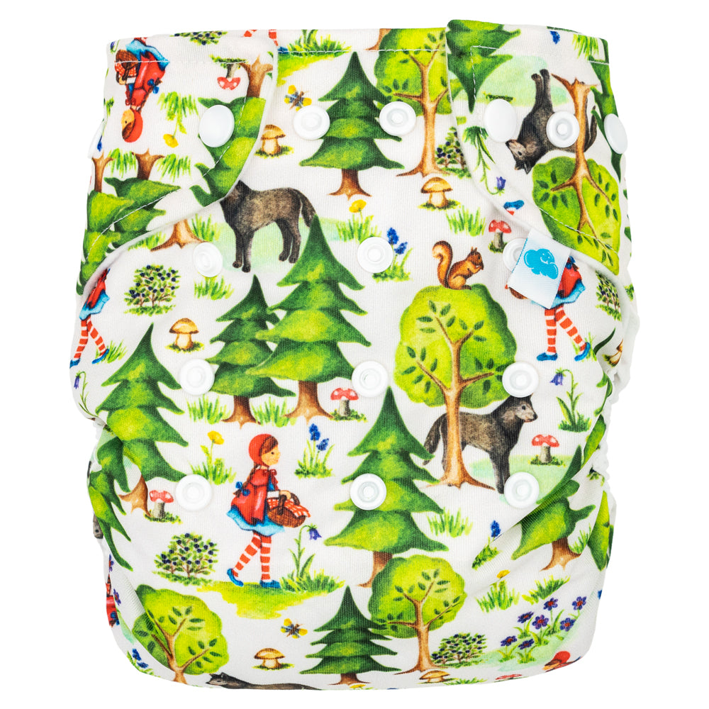 Little Clouds - Überhose (Prefold) - Little Red Riding Hood (Rotkäppchen) - Newborn (3,5-7 kg)