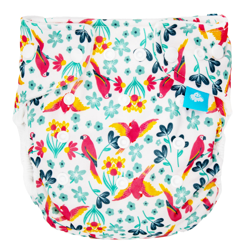 Little Clouds - Überhose (Prefold) - Parrots (Papageien) - Newborn (3,5-7 kg)