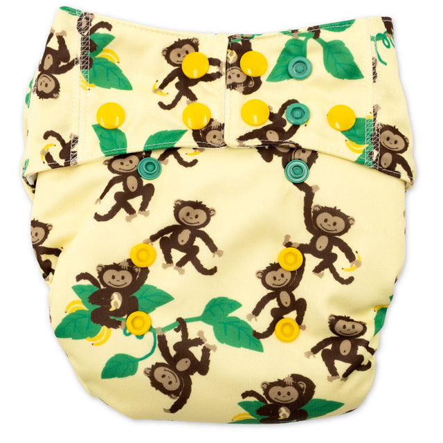 Mommy Mouse AIO (All in One) Stoffwindel - One Size (6-16kg) - Affen