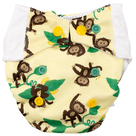 Mommy Mouse - Komplettwindel (AIO) - All in One Stoffwindel - Newborn (2,5-7 kg) - Design Affen