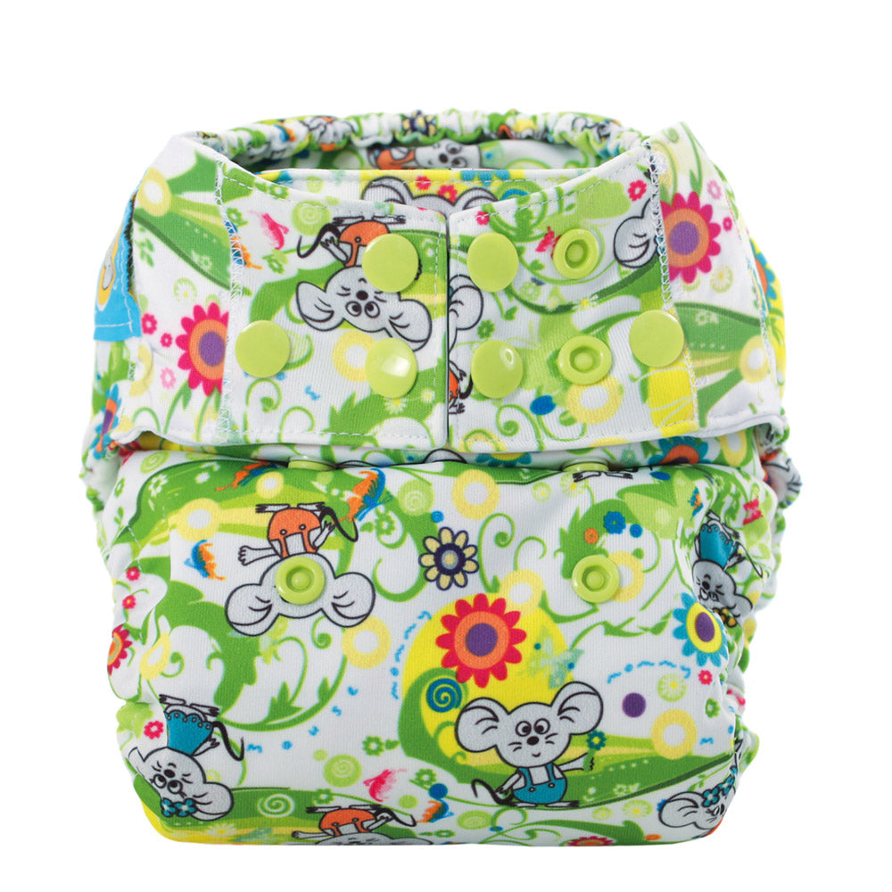 Mommy Mouse AIO (All in One) Stoffwindel - One Size (6-16kg) - Lemon Tree