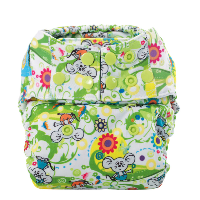 Mommy Mouse AIO (All in One) Stoffwindel - One Size (6-16kg) - Lemon Tree