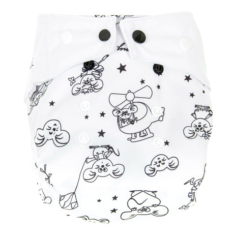 Mommy Mouse - Überhose mit extra weichem Beinabschluss - One Size - White