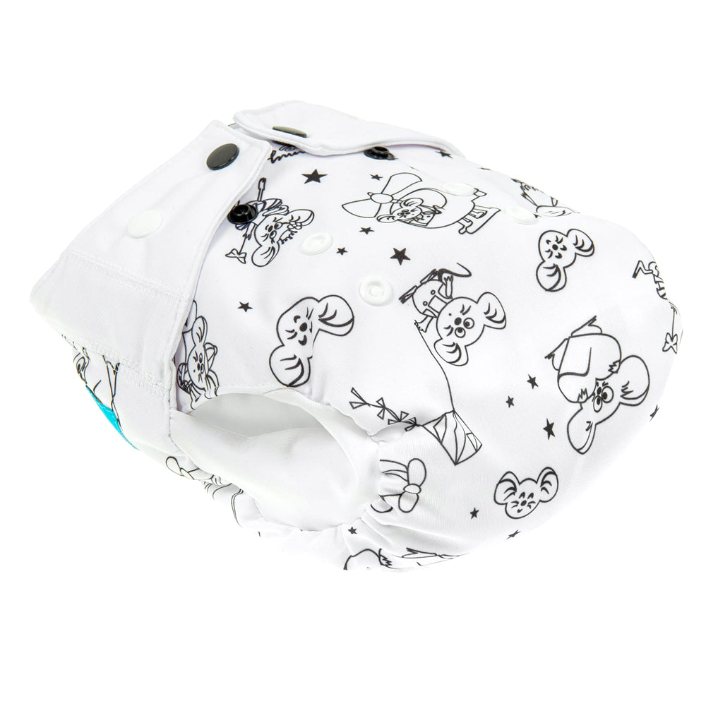 Mommy Mouse - SIO-Überhose  (weiche Beinbündchen) - One Size - White