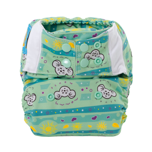 Mommy Mouse Taschenwindel - One Size - Sunshine (ohne Einlagen) - Pocket-Windel mit langlebigem Druckknopfverschluss