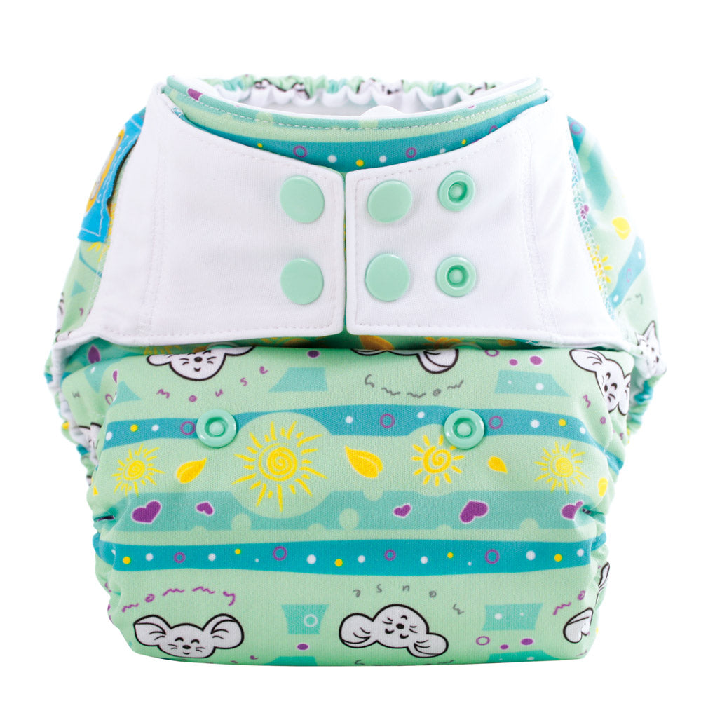 MommyMouse Überhosen (Newborn, One Size, XL) - Sunshine - Mit einem Überhosen System haben Sie einen günstigen Einstieg ausreichend Flexibilität für später.