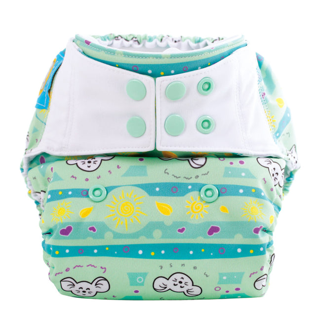 MommyMouse Überhosen (Newborn, One Size, XL) - Sunshine - Mit einem Überhosen System haben Sie einen günstigen Einstieg ausreichend Flexibilität für später.