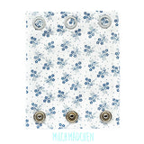 Milchmädchen - Bodyerweiterung (Bodyverlängerung) - Blumen Blau - Luxus Qualität, beste Stoffe - 100% Bio-Baumwolle