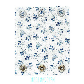 Milchmädchen - Bodyerweiterung (Bodyverlängerung) - Blumen Blau - Luxus Qualität, beste Stoffe - 100% Bio-Baumwolle