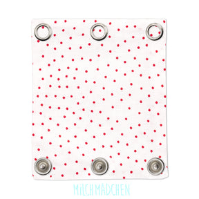 Milchmädchen - Bodyerweiterung (Bodyverlängerung) - Rote Punkte (Weiß) - Luxus Qualität, beste Stoffe - 100% Bio-Baumwolle