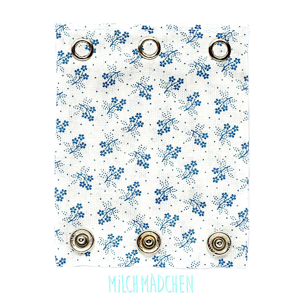 Milchmädchen - Bodyerweiterung (Bodyverlängerung) - Blumen Blau - Einzeln (alle Größen)