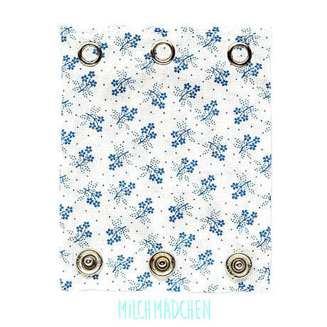 Milchmädchen - Bodyerweiterung (Bodyverlängerung) - Blumen Blau - Einzeln (alle Größen)