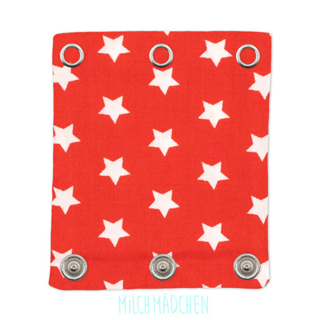 Milchmädchen - Bodyerweiterung (Bodyverlängerung) - Sterne (Rot) - super Qualität, beste Stoffe - 100% organische Baumwolle