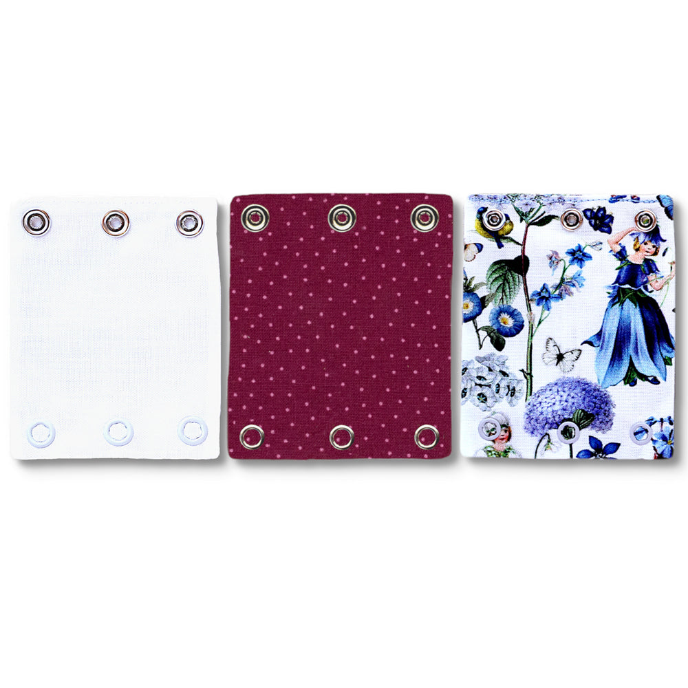 Milchmädchen - Bodyerweiterung/-verlängerung  -  in tollen Designs - 3 Stück in 3 Druckknopfgrößen