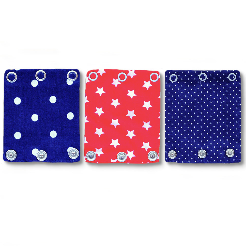 Milchmädchen - Bodyerweiterung/-verlängerung  -  in tollen Designs - 3 Stück in 3 Druckknopfgrößen