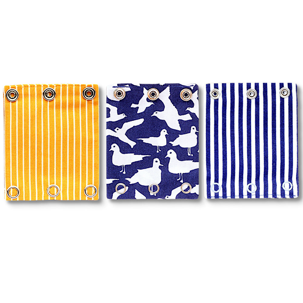 Milchmädchen - Bodyerweiterung/-verlängerung  -  in tollen Designs - 3 Stück in 3 Druckknopfgrößen