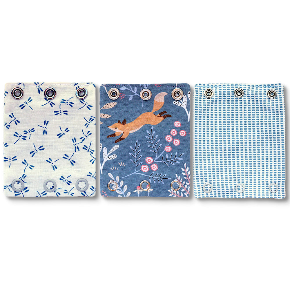 Milchmädchen - Bodyerweiterung/-verlängerung  -  in tollen Designs - 3 Stück in 3 Druckknopfgrößen