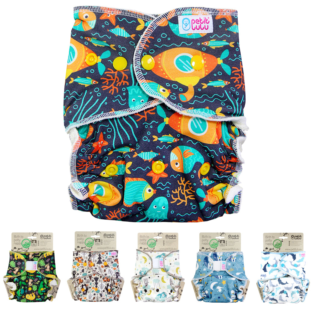 Petit Lulu - Höschenwindel "Fluffy Organic" - One Size (4-15 kg) mit langer Saugeinlage