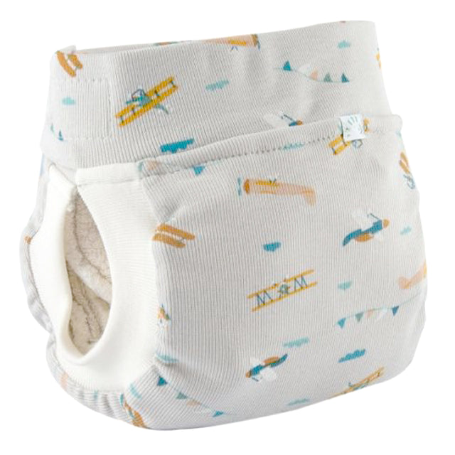 Popolini - EasyFree Bio Baumwoll (Feinripp) Windel mit Abhaltefunktion - Planes