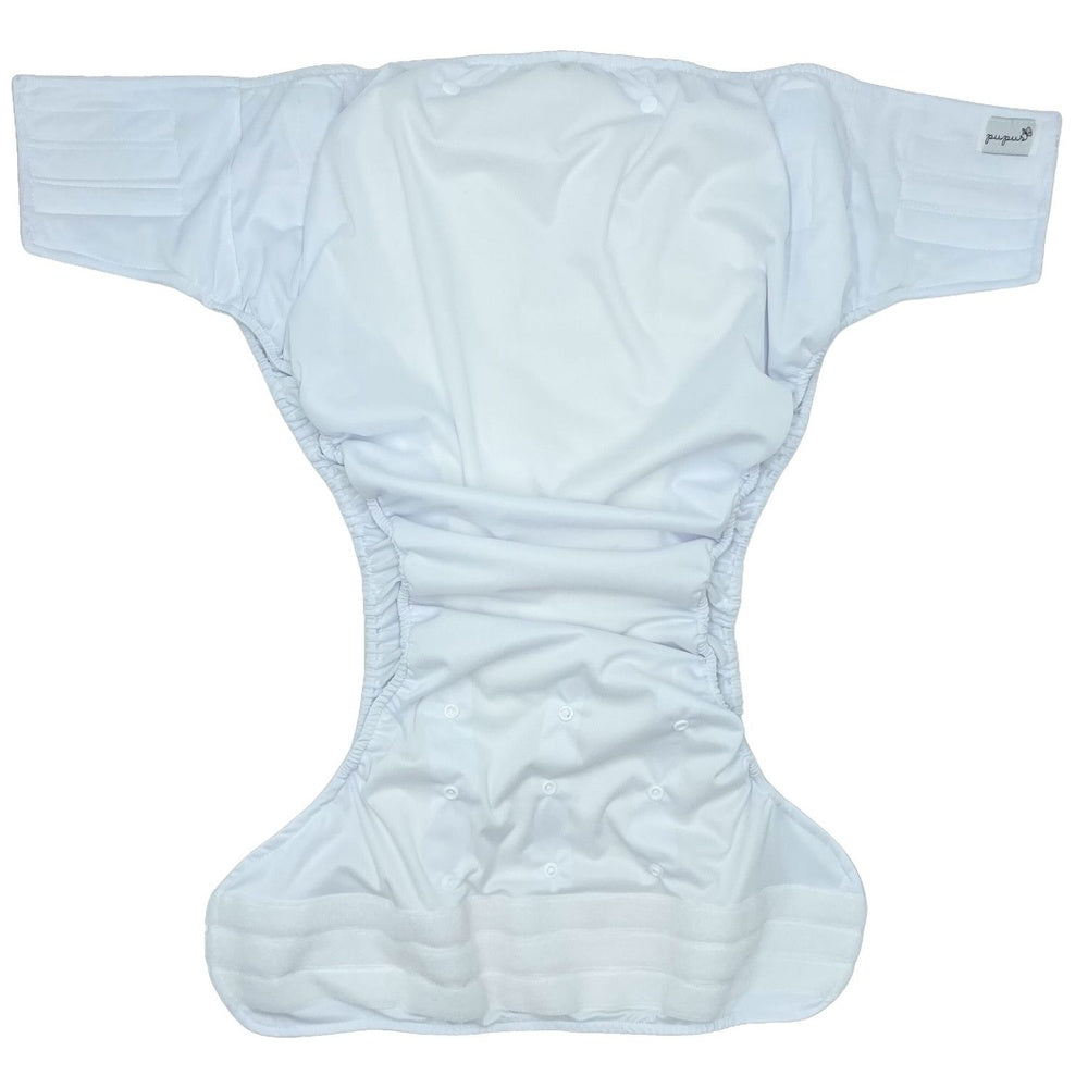Pupus - Wiederverwendbare Stoffwindel für Erwachsene (mit Saugeinlage) - Weiß