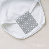 Milchmädchen - handgemachte Bodyerweiterung (Bodyverlängerung) - Punkte (Grau) - Hergestellt in Deutschland