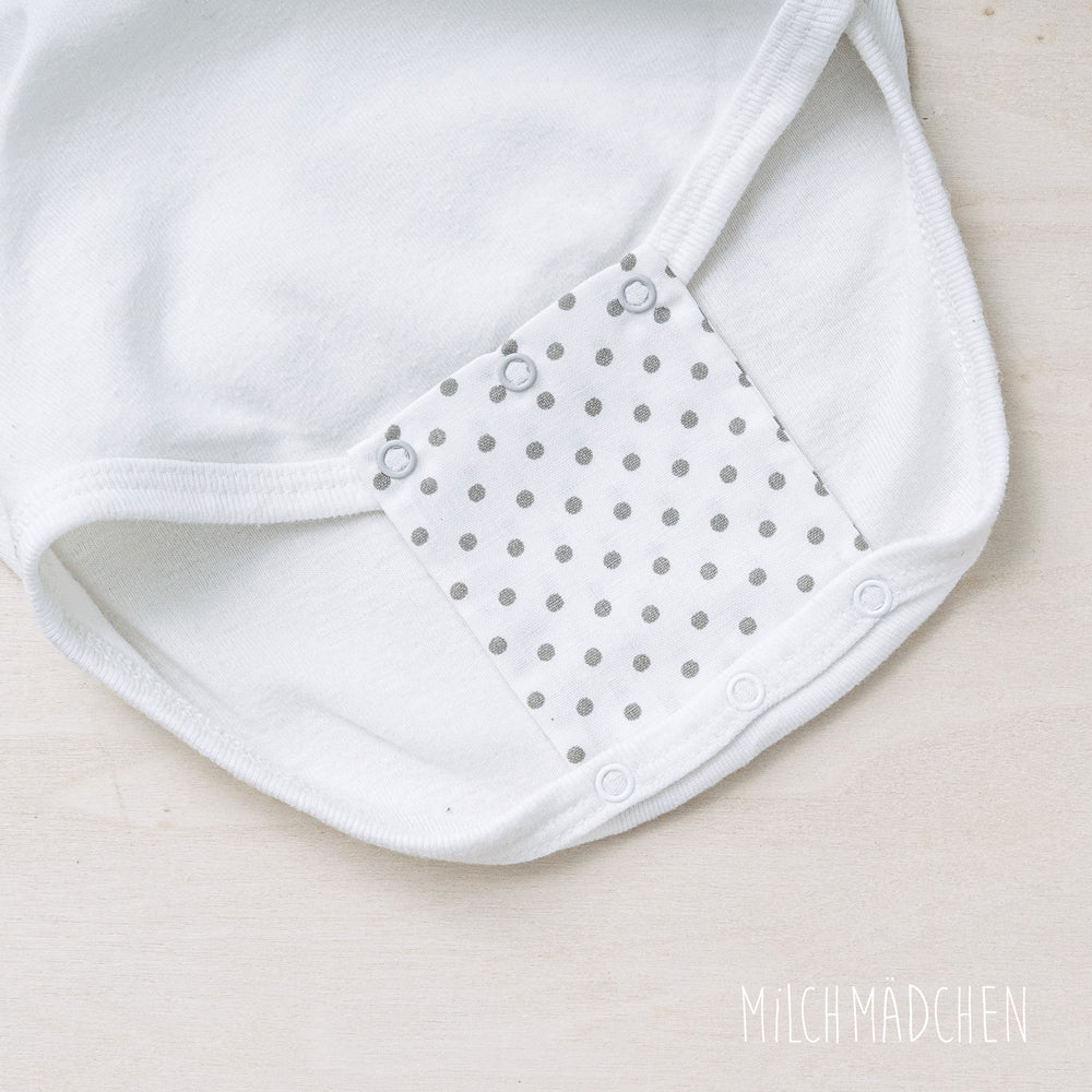 Milchmädchen - Bodyerweiterung (Bodyverlängerung) - Punkte Weiß - Einzeln (alle Größen)