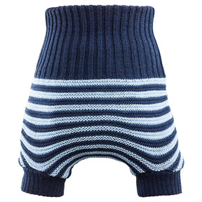 Little Clouds – doppeltgestrickte Wollüberhose aus Merinowolle – Made in Germany - Marine & Hellblau