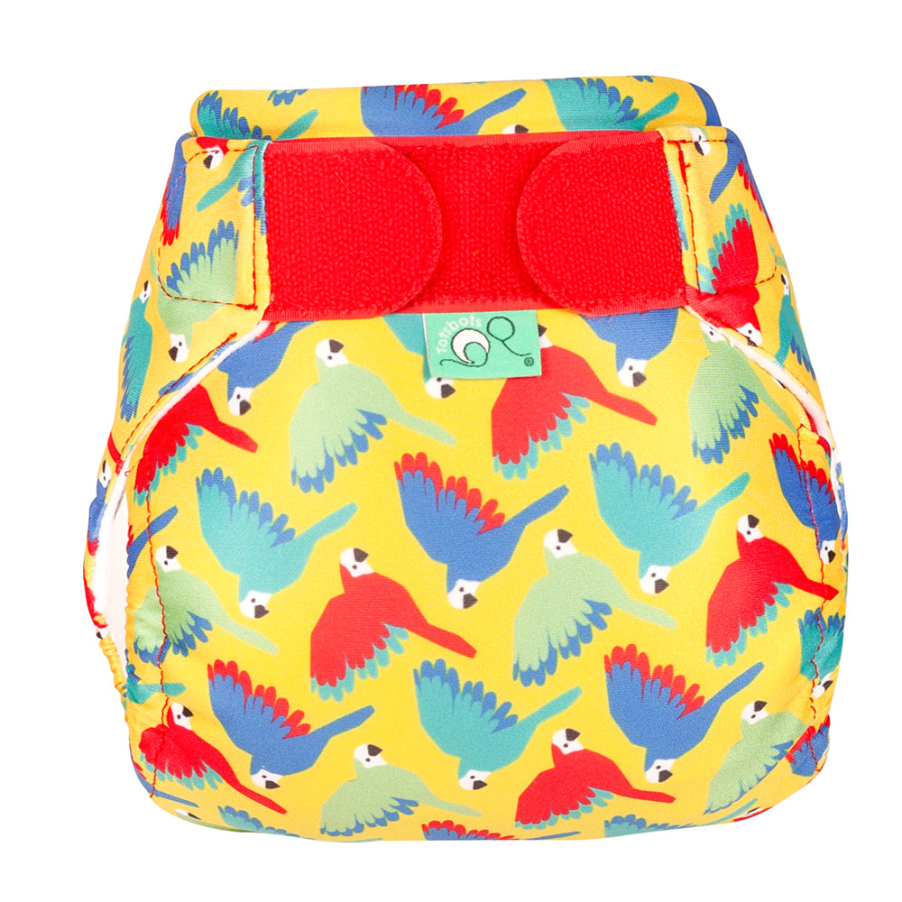 TotsBots - SwimTots - Schwimmwindel (Badewindel) - Bright Yellow Parrots - Größe 1 (4-9 kg)