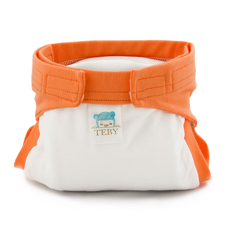 Culla di Teby (AI3) - "Classic" Baumwolle Hybridwindel - Weiß / Orange