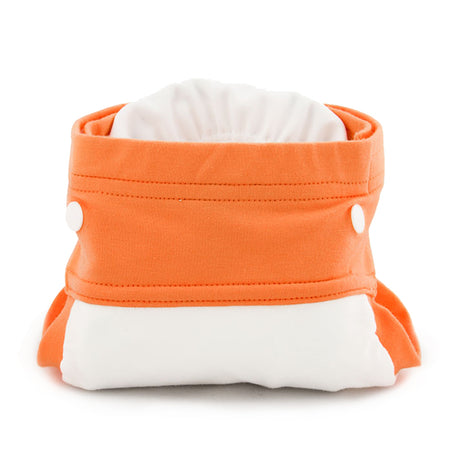 Culla di Teby (AI3) - "Classic" Baumwolle Hybridwindel - (EINZELN) - Weiß & Orange - XL