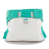 Culla di Teby (AI3) - "Classic" Baumwolle Hybridwindel - (EINZELN) - Weiß & Türkis - XL