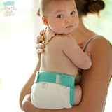 Culla di Teby (AI3) - "Classic" Baumwolle Hybridwindel - (EINZELN) - Weiß & Türkis - XL