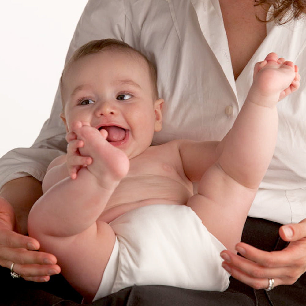 Culla di Teby (AI3) - "Classic" Baumwolle Hybridwindel - (EINZELN) - Weiß - XL