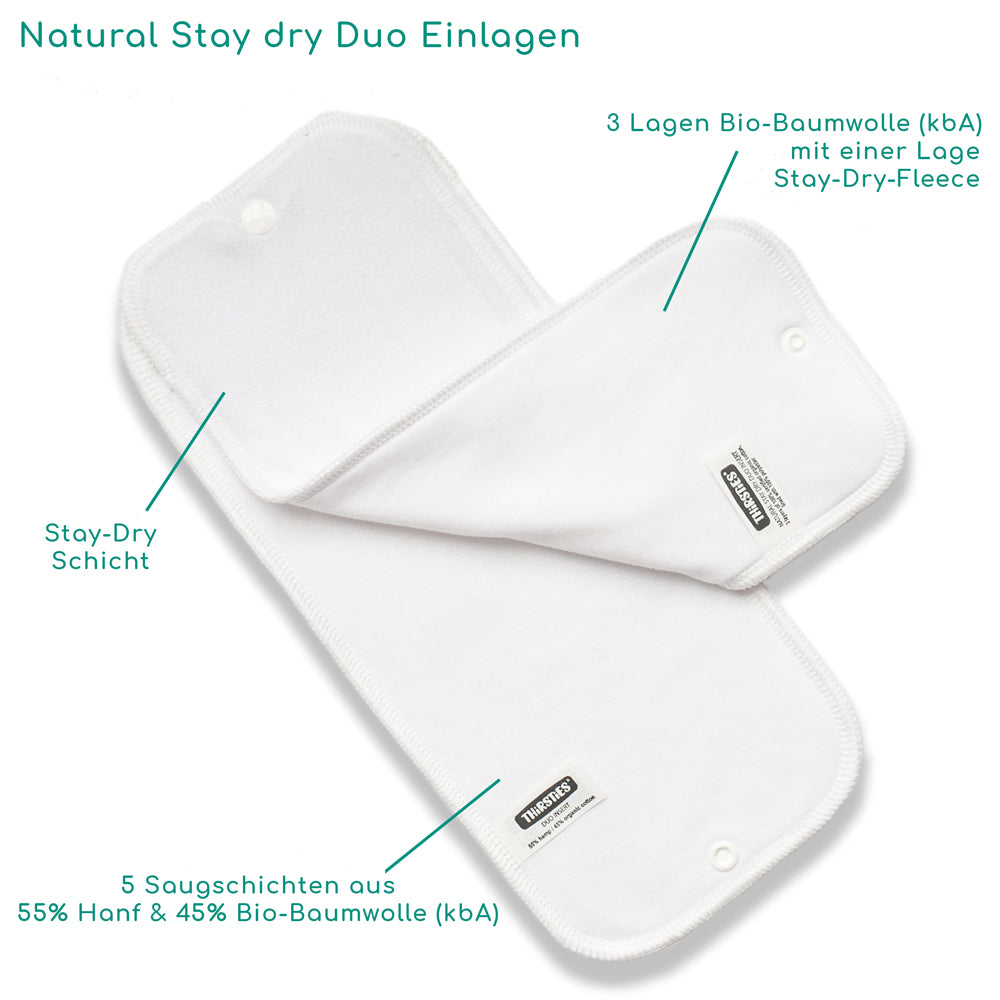 Thirsties - Natural DUO Saugeinlagen - Hanf & Bio-Baumwolle