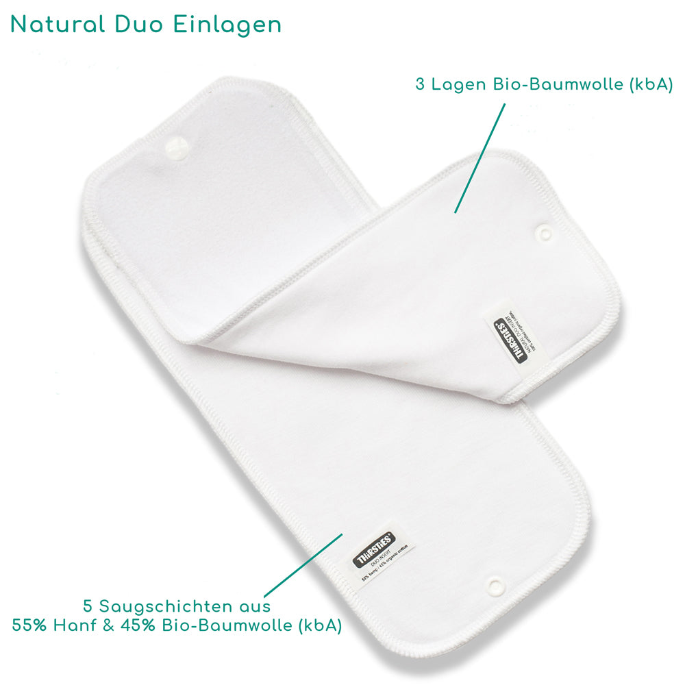 Thirsties - Natural DUO Saugeinlagen - Hanf & Bio-Baumwolle