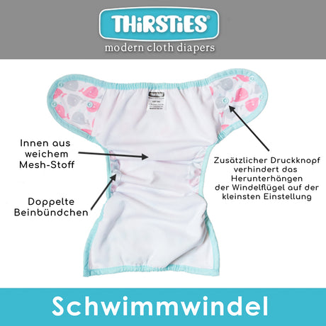 Thirsties - Schwimmwindel (Badewindel) - Dessert Bloom Gr. 1 & 3