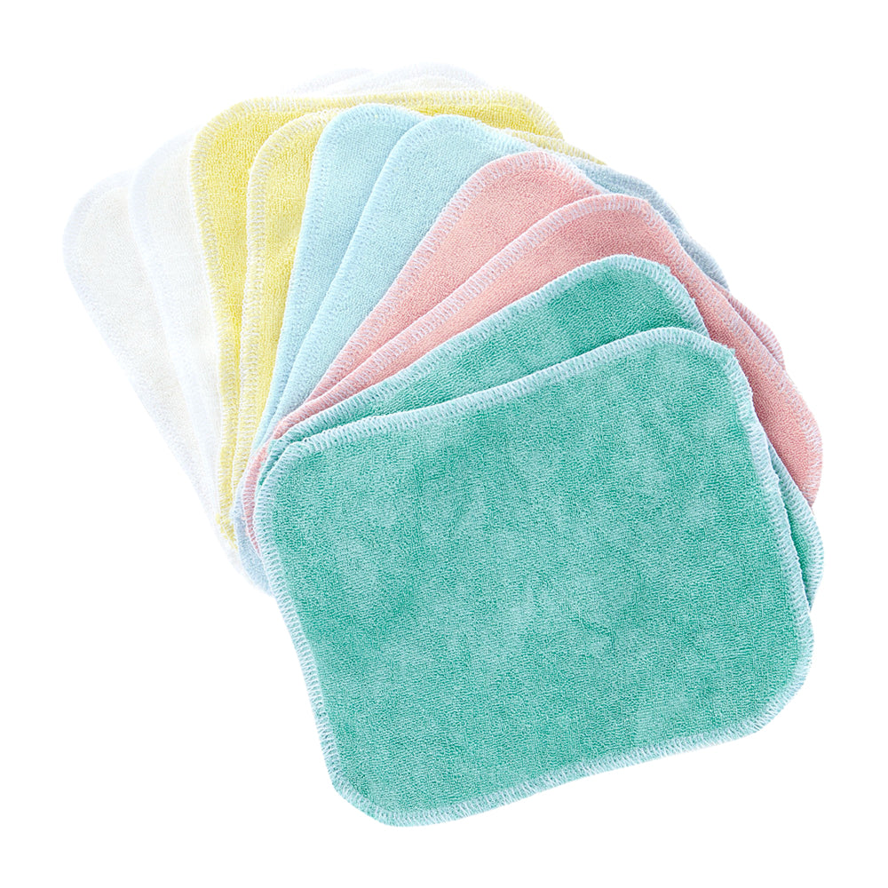 TotsBots - Wipes - Bambus-Feuchttücher (Waschlappen) - 17x13cm (10 Stück) - Nature`s Rainbow
