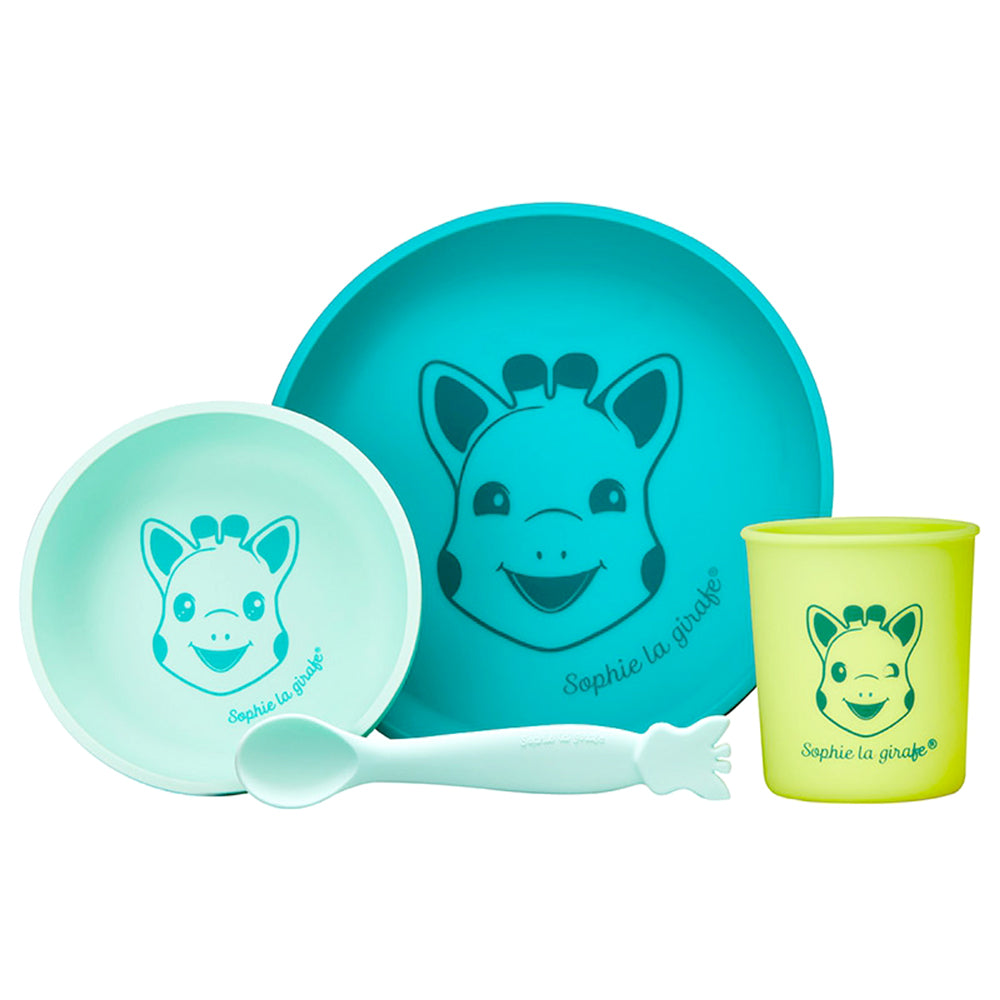 Sophie la girafe - 4-teiliges Kindergeschirr für Babys - 100 % Silikon
