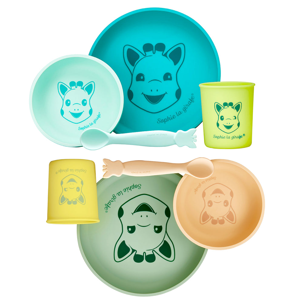 Sophie la girafe - 4-teiliges Kindergeschirr für Babys - 100 % Silikon