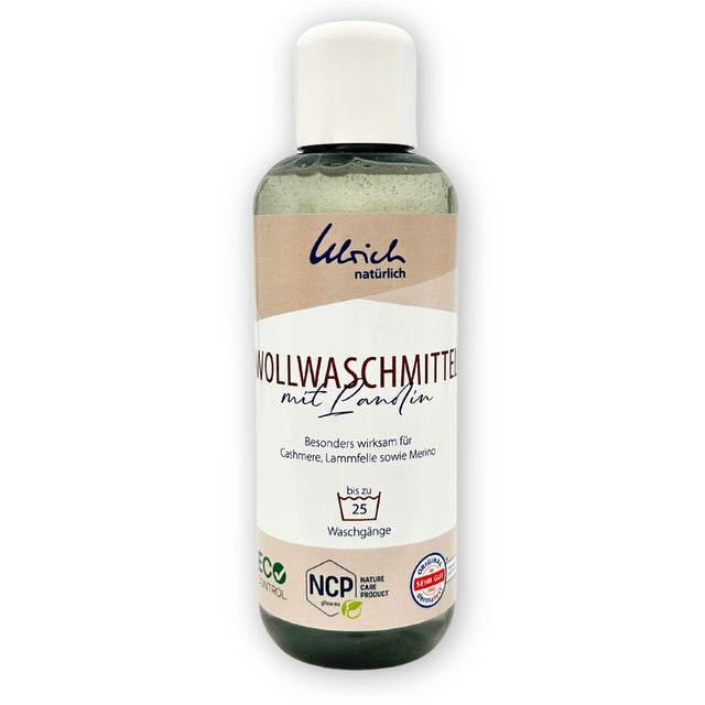 Ulrich natürlich - Wollwaschmittel mit Lanolin (250ml) - besonders wirksam für Cashmere, Lammfelle sowie Merino