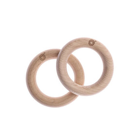 XKKO Beißringe aus unbehandeltem umweltfreundlichem Ahorn Holz - 2 Stück