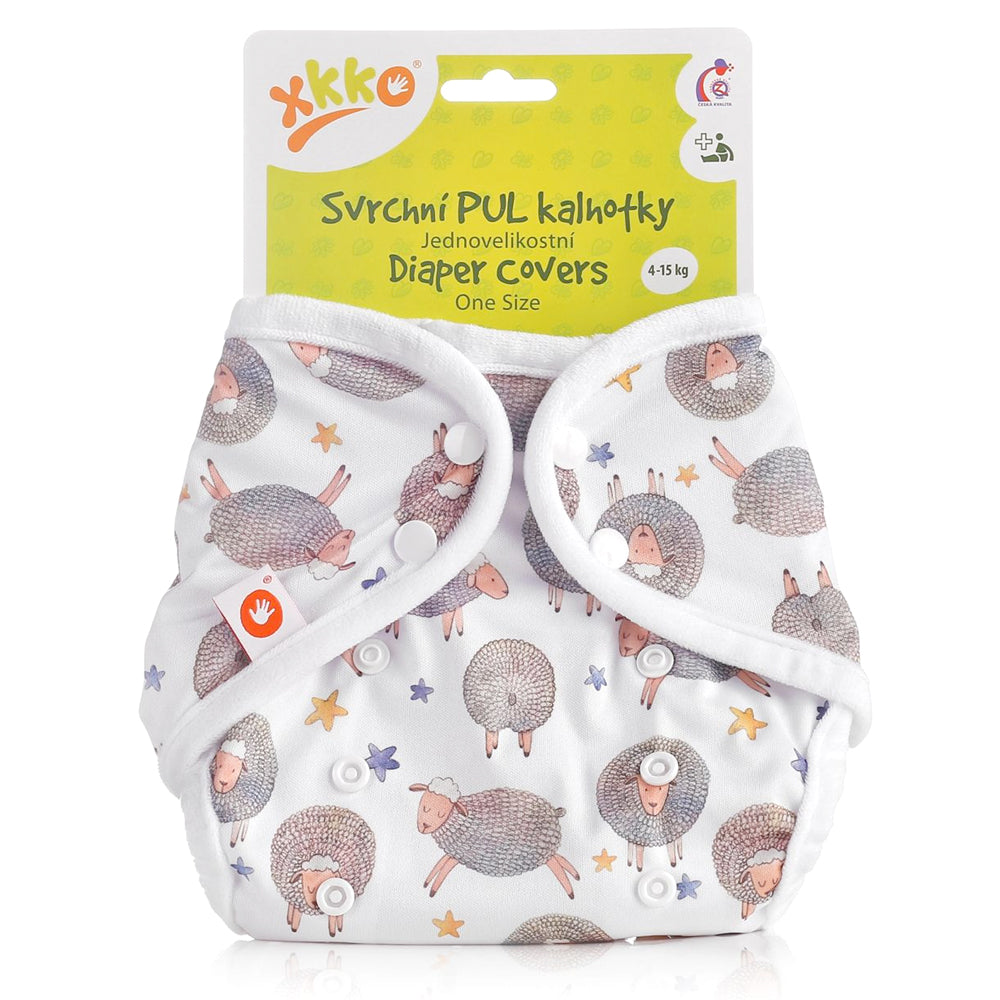 XKKO - Überhose (PUL) - doppelte Beinbündchen - One Size (4-15 kg) - Verträumte Schafe