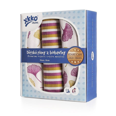 XKKO - Organic Mullwindeln - 100% Bio-Baumwolle - (Alte Zeiten) - 70x70cm