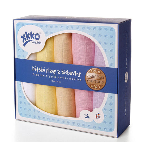 XKKO - Organic Mullwindeln - 100% Bio-Baumwolle - (Alte Zeiten) - 70x70cm