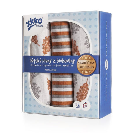 XKKO - Organic Mullwindeln - 100% Bio-Baumwolle - (Alte Zeiten) - 70x70cm
