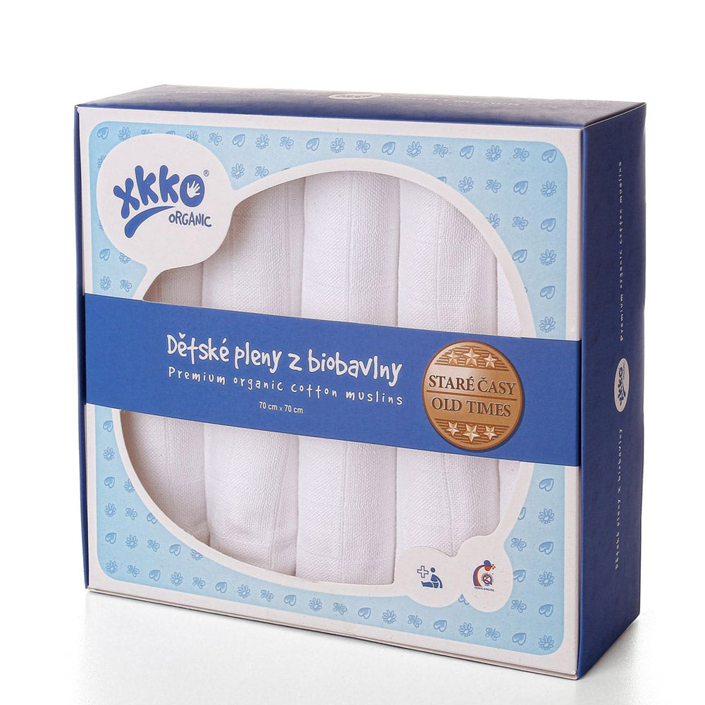 XKKO - Organic Mullwindeln - 100% Bio-Baumwolle - (Alte Zeiten) - 70x70cm