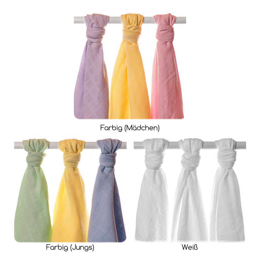 XKKO -  Organic Mullwindeln - 100% Bio-Baumwolle -  (Alte Zeiten) - 90x100cm - 3 Stück