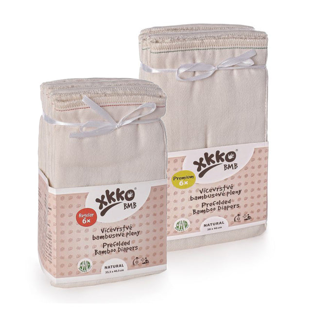 XKKO Prefolds - BMB (Bambus-Viskose) - (6 Stück) - versch. Größen - Faltwindeln, Bambuswindeln, Bambus-Einlagen