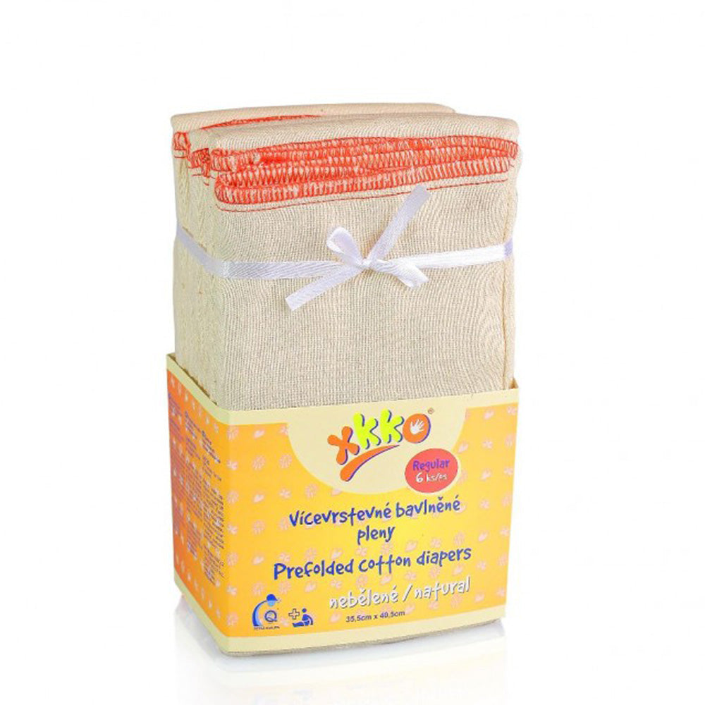 XKKO - Prefolds - 100% Baumwolle - 6 Stück - versch. Größen