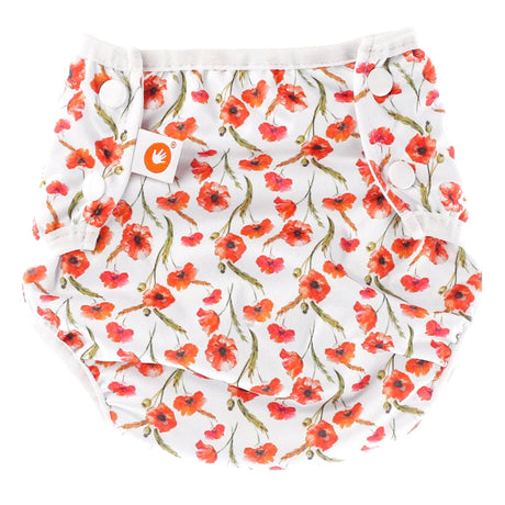 XKKO - waschbare Schwimmwindel - One Size (4-15 kg) - "Red Poppies"